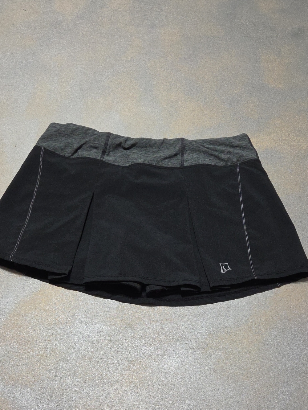 SkirtSports Black Skater Skirt with Gray Waistband